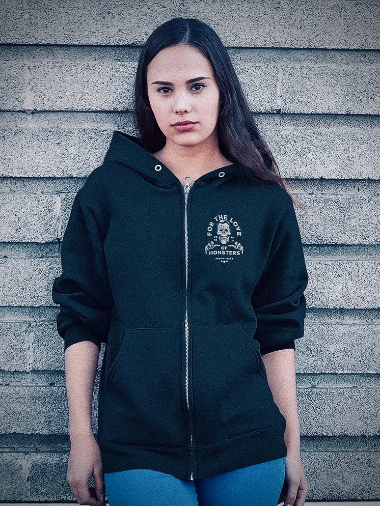 "For The Love Of Monsters" Zip-Up Hoodie